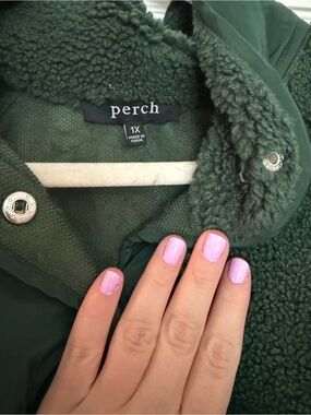 Perch Women's Dark Green Sherpa Coat